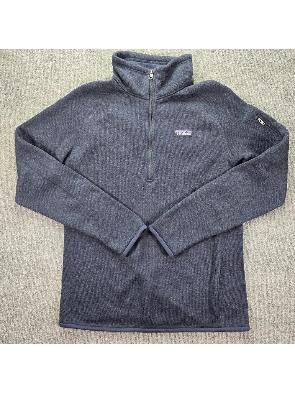 Patagonia Better Sweater 1/4 Zip Pullover Womens Large Navy Blue Fleece Jacket